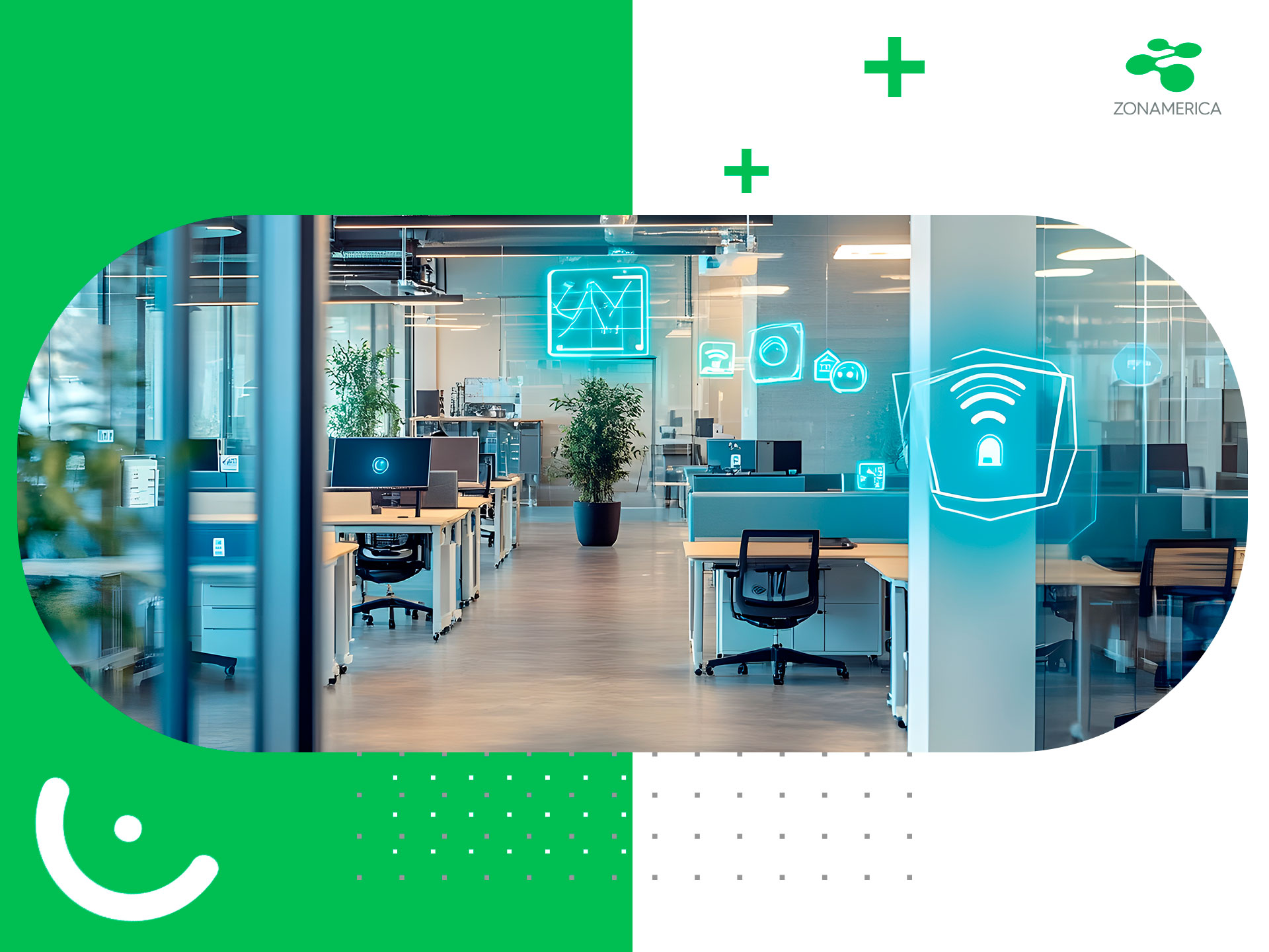 oficinas inteligentes con tecnología y conectividad